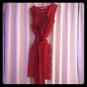 Diane von Furstenberg red wrap dress